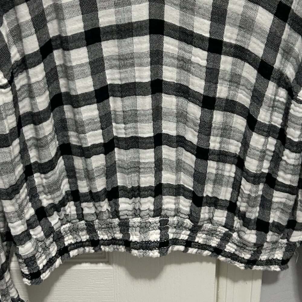 Women's Cloth & Stone Anthropologie Black/White Checked Cropped Top - SMALL - Picture 9 of 13